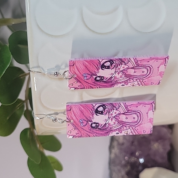 Anime Girl Drop Earrings - Picture 3 of 6